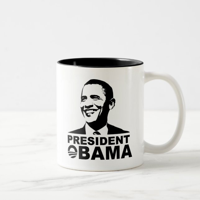 Bicolor Taza de presidente Obama (Derecha)