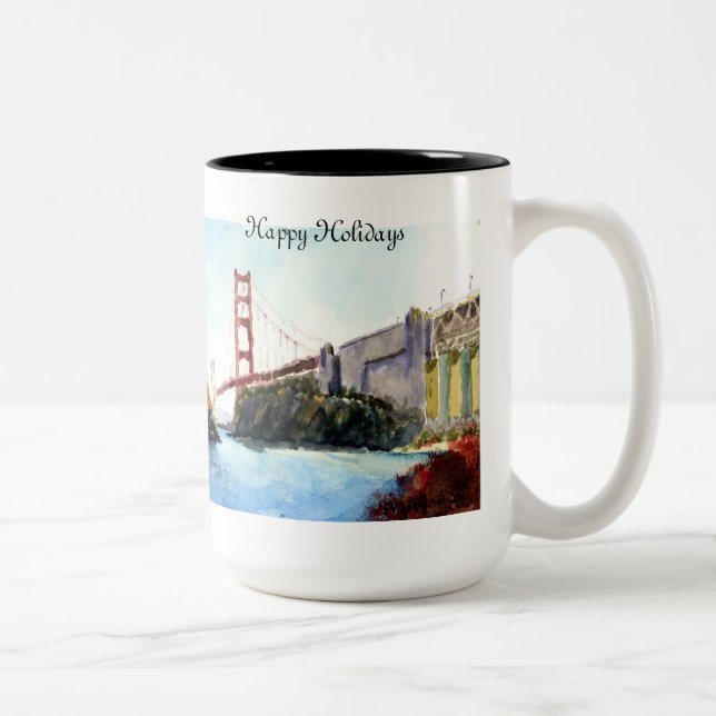Bicolor Taza de puente Golden Gate (Derecha)