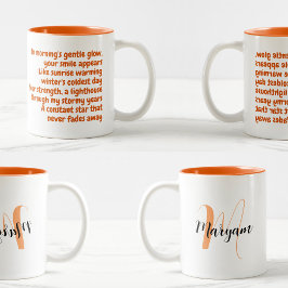Bicolor Taza de regalo con poema Para mi hermana (nombre y