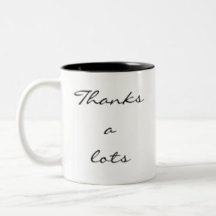 Bicolor Taza de regalo de agradecimiento con guión moderno