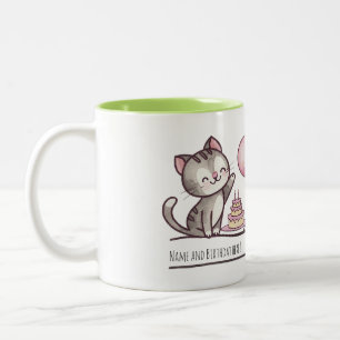 Bicolor Taza de regalo de cumpleaños para niñas con nombre