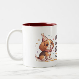 Bicolor Taza de regalo de cumpleaños para niños con nombre