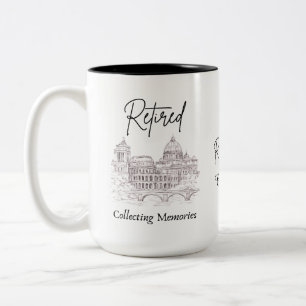 Bicolor Taza de regalo de jubilación para viajeros