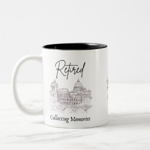 Bicolor Taza de regalo de jubilación para viajeros