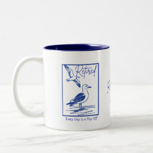 Bicolor Taza de regalo para jubilados viajeros