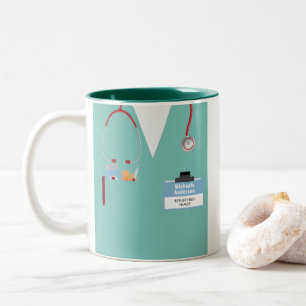 Bicolor Taza de regalo personalizada para enfermeras con m