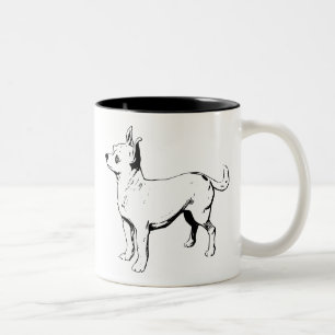 Bicolor Taza de retrato realista de Chihuahua canino