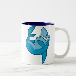 Bicolor Taza de risa del balanceo del tiburón del dibujo