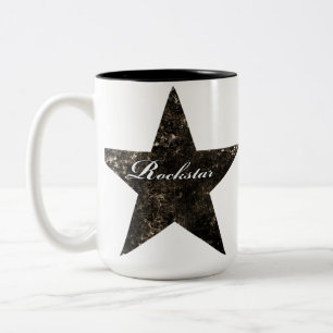 Bicolor Taza de Rockstar (texturas del grunge)