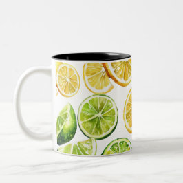 Bicolor Taza de Rodajas de Lima: Decoración de Cocina de C