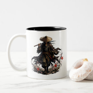 Bicolor Taza de Ronin Errante Místico | Guerrero Samurái e