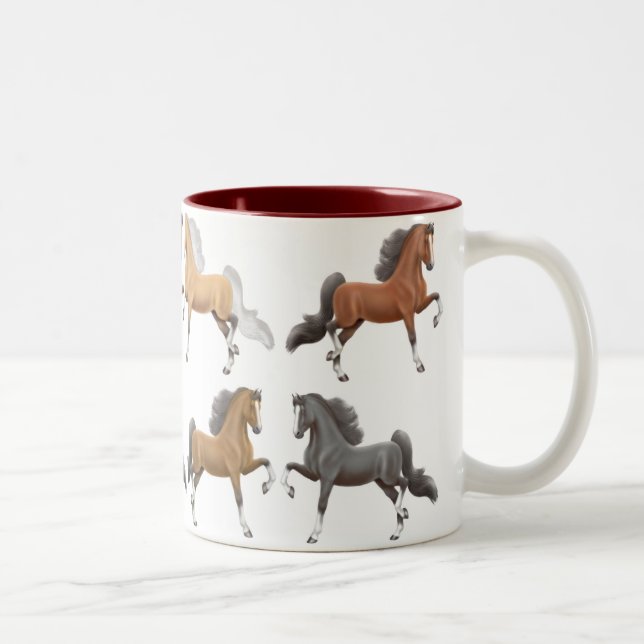 Bicolor Taza de Saddlebreds del americano (Derecha)