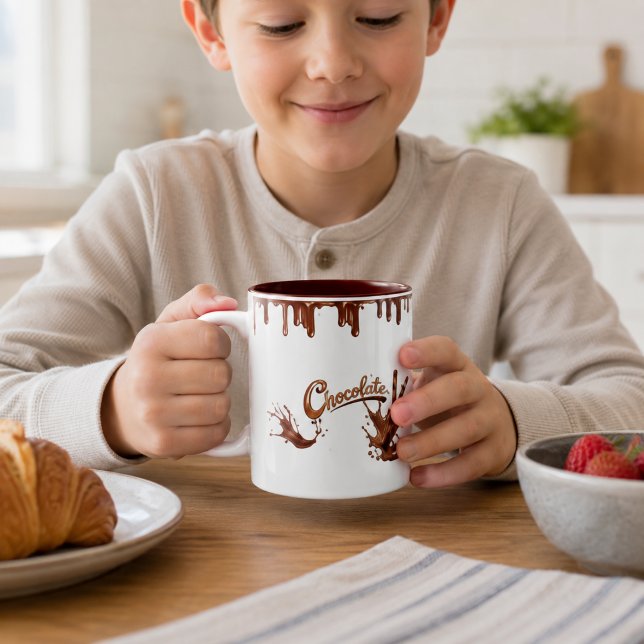 Bicolor Taza de salpicaduras de chocolate para amantes del (Subido por el creador)