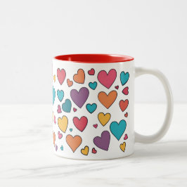 Bicolor Taza de San Valentín de Dos Tonos Corazones Dulces