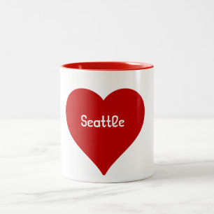 Bicolor Taza de Seattle del corazón