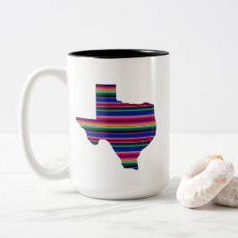 Bicolor Taza de Serape Tejas