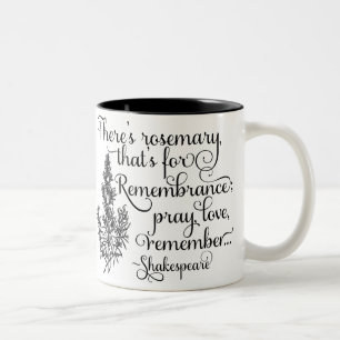 Bicolor Taza de Shakespeare, Rosemary para la