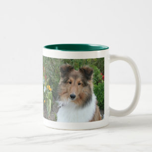 Bicolor Taza de Sheltie del verano
