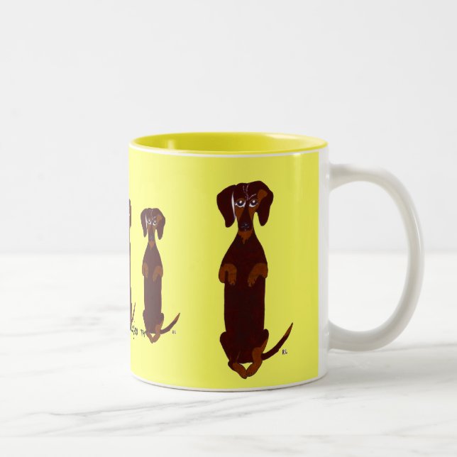 Bicolor Taza de Sidney del Dachshund (Derecha)