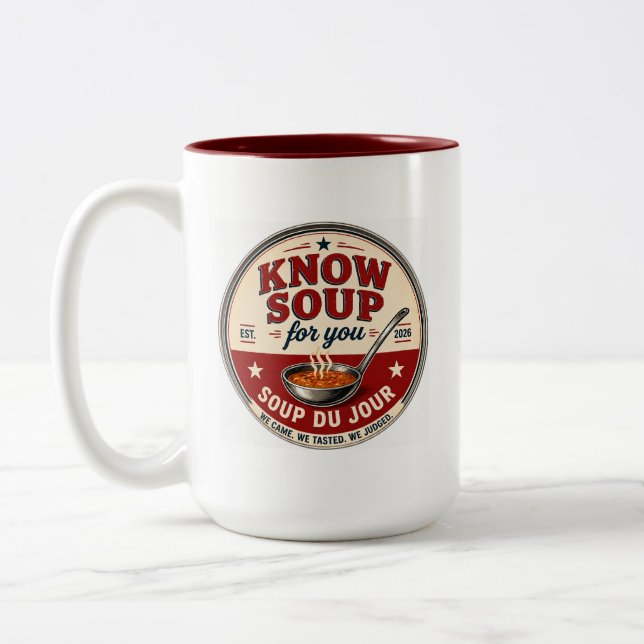 Bicolor Taza de sopa KSFY (Izquierda)