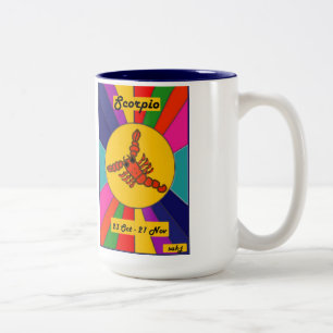 Bicolor Taza de Sun del zodiaco - escorpión