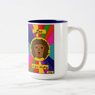 Bicolor Taza de Sun del zodiaco - Leo
