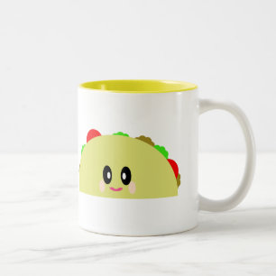 BICOLOR TAZA DE TACO FELIZ KAWAII DELICIOSO ALMUERZO MARAV