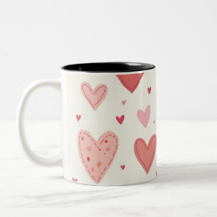 Bicolor taza de tazón de corazón