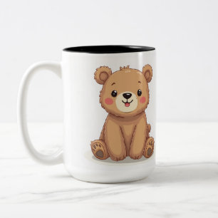 Bicolor taza de tazón de oso