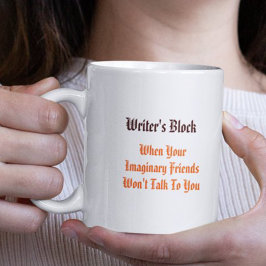 Bicolor Taza de té o café con cita divertida sobre bloqueo