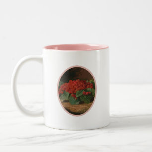 Bicolor Taza de té o café de frambuesa rosa