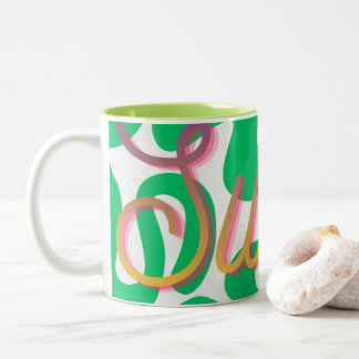 Bicolor Taza de tipografía dulce