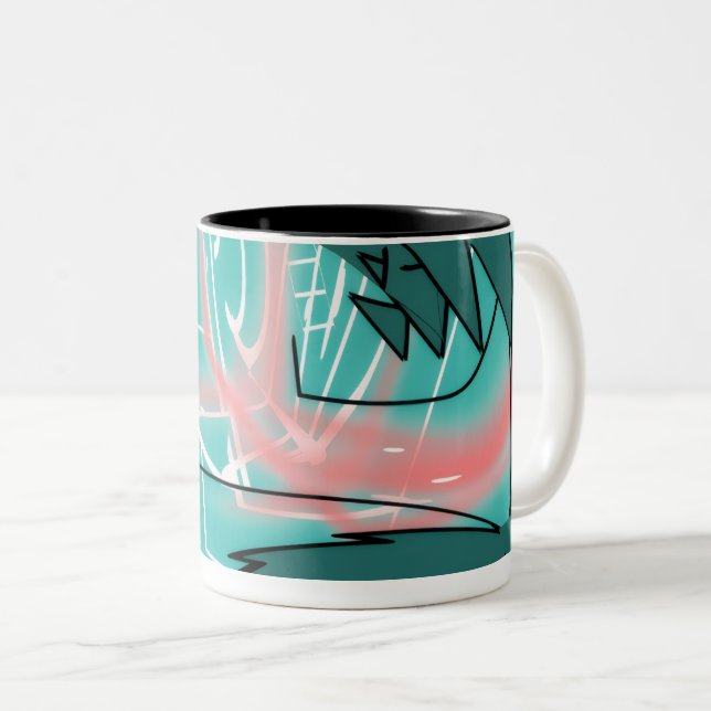 Bicolor Taza de Tracción Abstracta (Anverso derecho)