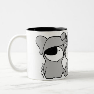 Bicolor Taza de tres "elefantes"