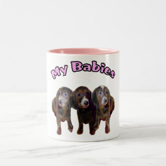 Bicolor Taza de tres perros del Dachshund