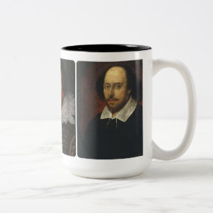 Bicolor Taza de tres retratos de Shakespeare
