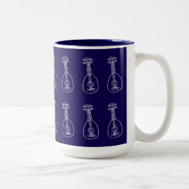 Bicolor Taza de Ukulele Azul Oscuro