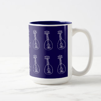 Bicolor Taza de Ukulele Azul Oscuro
