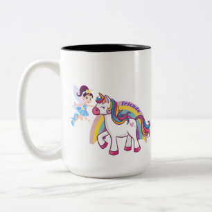 Bicolor Taza de Unicornio y Hada Amigos