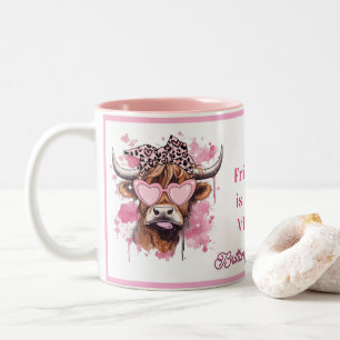 Bicolor Taza de vaca Hereford 'Nuestra amistad es MOOH-VEL