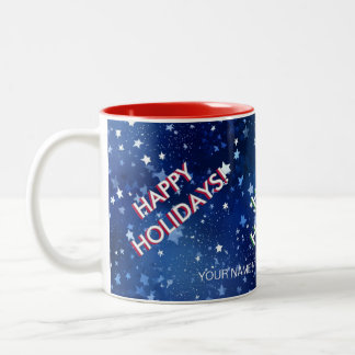 Bicolor Taza de vacaciones de empresa personalizada | Copo
