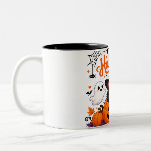 Bicolor Taza de viaje Feliz Halloween de gato lindo - Bruj