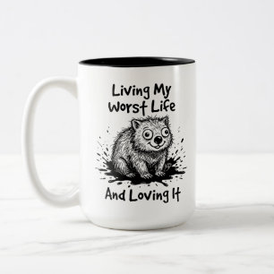 Bicolor Taza de wombat de dos tonos divertida bebida