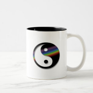 Bicolor Taza de Yin Yang del arco iris