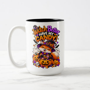 Bicolor Taza de zorro de Halloween linda 'Bruja mejor que