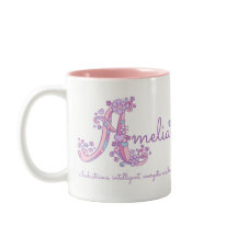 Taza decorativa del monograma del significado