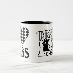 Bicolor Taza del ajedrez del amor del club de ajedrez de