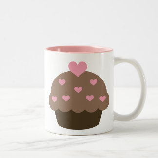 Bicolor Taza del amor de la magdalena del chocolate