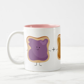 Bicolor Taza del amor de la mantequilla y de la jalea de