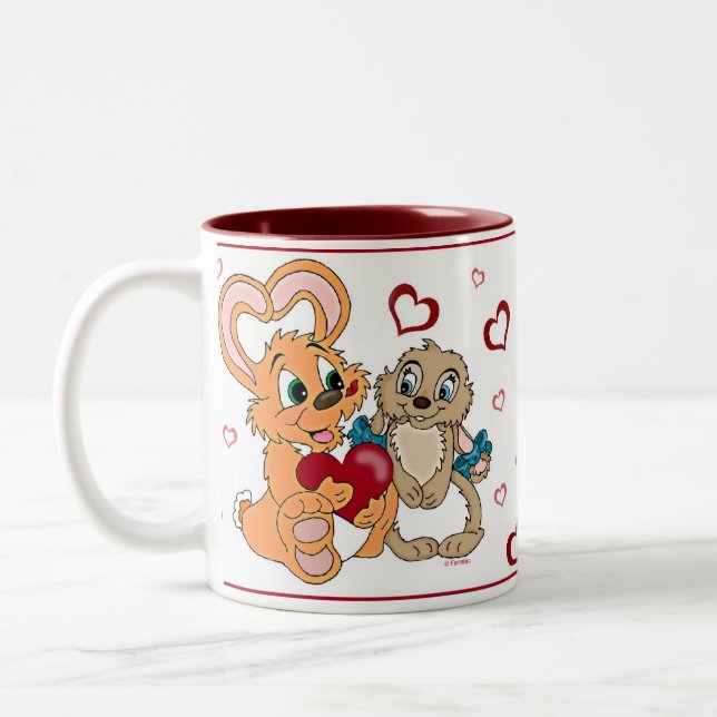 Bicolor Taza del amor del conejito (Izquierda)